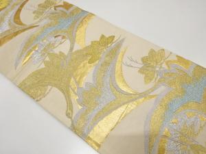 アンティーク　鶴に笠松模様織り出し袋帯（材料）